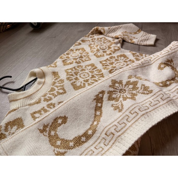 Vintage‎ cream gold Dana Scott women's Sweater m-l - Picture 11 of 11